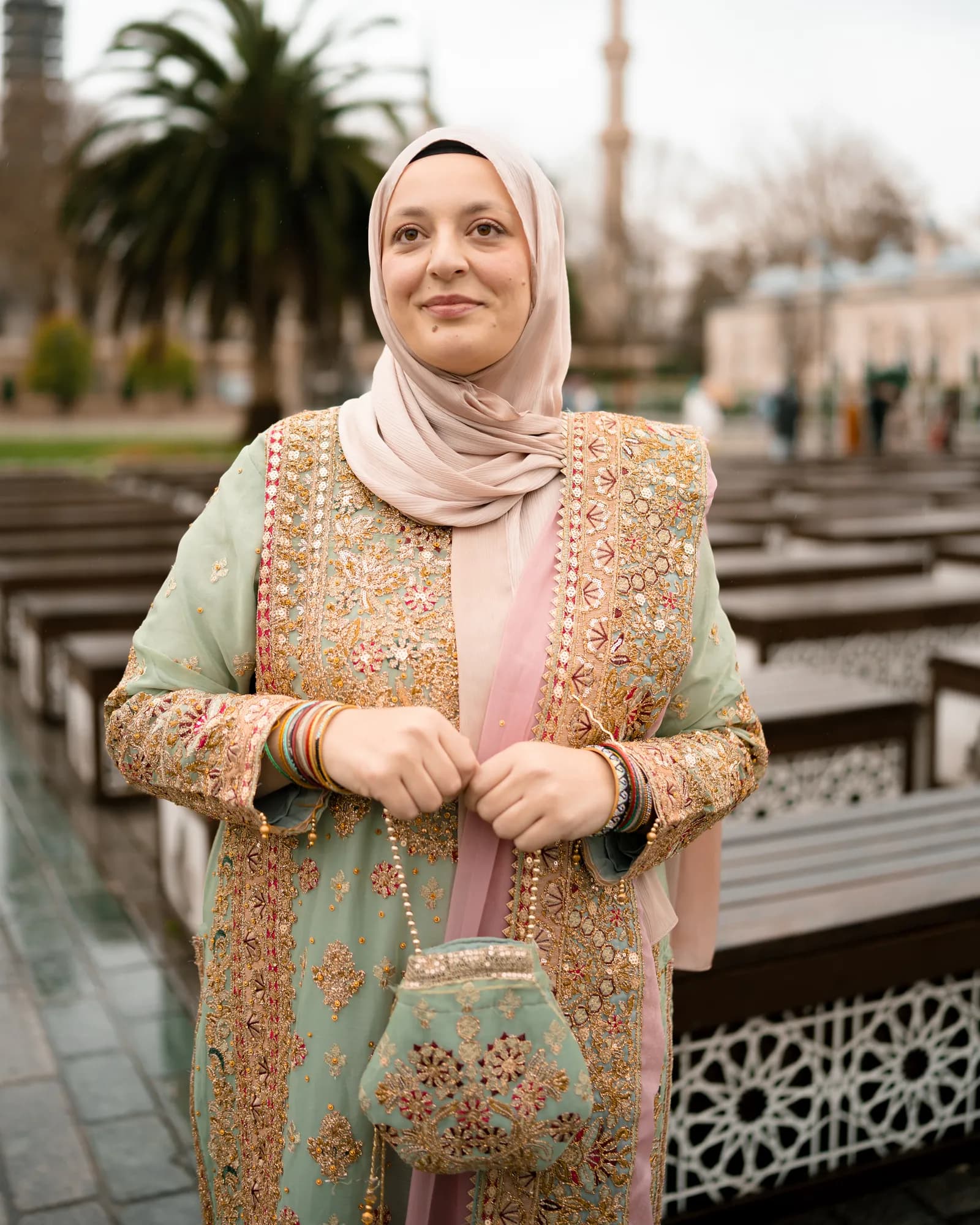 Türkan Atay photographed in Sultanahmet